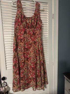 NorthStyle Floral Midi Dress in Pink and Green